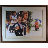 1995 Ryder Cup Signed Artwork. A commemorative victory artwork ltd edition 459/795, signed by the