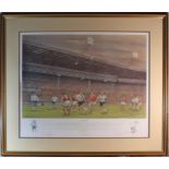Football Coming Home Signed Print. A commemorative Ltd Edition print by Stephen Doig 18th June 1996.