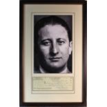 Carlo Gambino ‘Godfather’ signed Cheque Display. Boss of New York’s most powerful crime family and