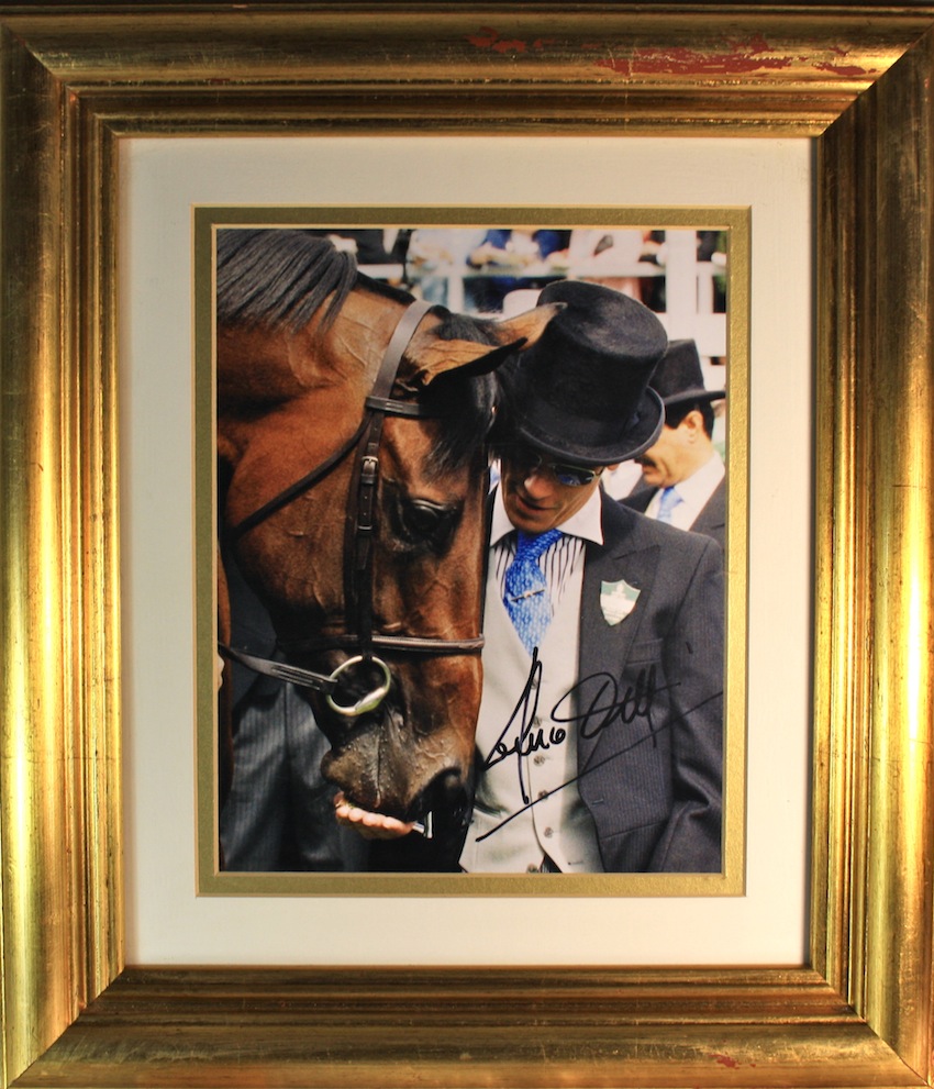 Frankie Dettori signed photograph. A signed 8”x10” colour photograph. Framed in a high quality