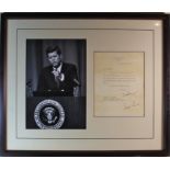 President John F Kennedy Typed and Signed Letter. A personal letter on official White House