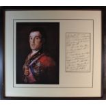 Duke Of Wellington Handwritten letter 1852. Born Arthur Wellesley, Wellington was responsible for