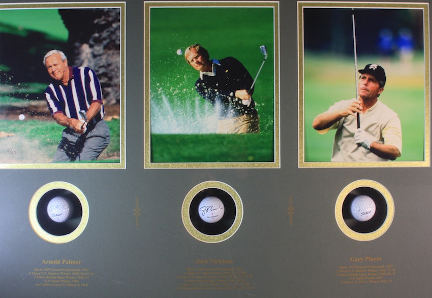 Masters Of Golf Signed Display. A presentation consisting of 4 signed and mounted golf balls, - Image 3 of 3