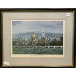 A Collection of Thirteen Horse Racing and Hunting Prints, including 'The Weighing Room Derby Day