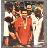 Muhammad Ali Signed Photograph with Ali standing with the USA Basketball team 16x20"