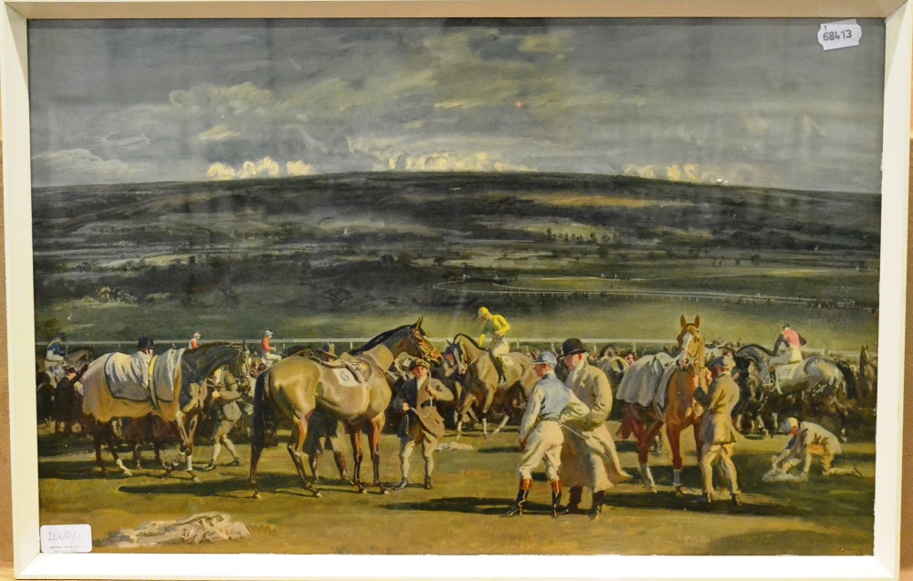 A Collection of Thirteen Horse Racing and Hunting Prints, including 'The Weighing Room Derby Day - Image 4 of 13