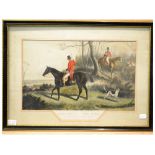 Eight Hunting Prints, Hunting - The Find (London 1860), four smaller examples: Fox-Hunting, two
