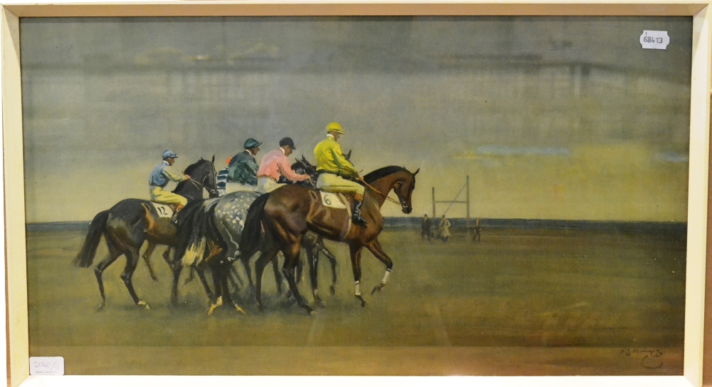 A Collection of Thirteen Horse Racing and Hunting Prints, including 'The Weighing Room Derby Day - Image 6 of 13