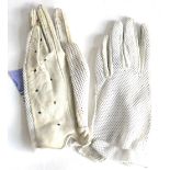 A Pair of Gloves with Very Faint Donald Campbell Signatures, faded pen signatures to each glove