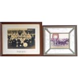 Three Signed Sporting Photographs -1985 St.Leger with quantity of signatures, Manchester United