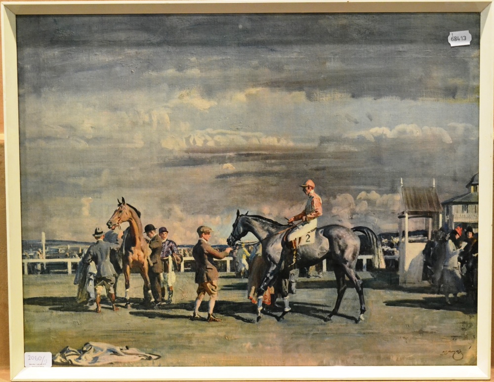 A Collection of Thirteen Horse Racing and Hunting Prints, including 'The Weighing Room Derby Day - Image 3 of 13