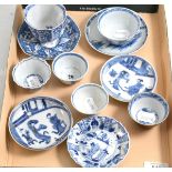 A Nanking cargo teacup and saucer, Vungtau cargo octagonal shaped tea bowl, four blue and white