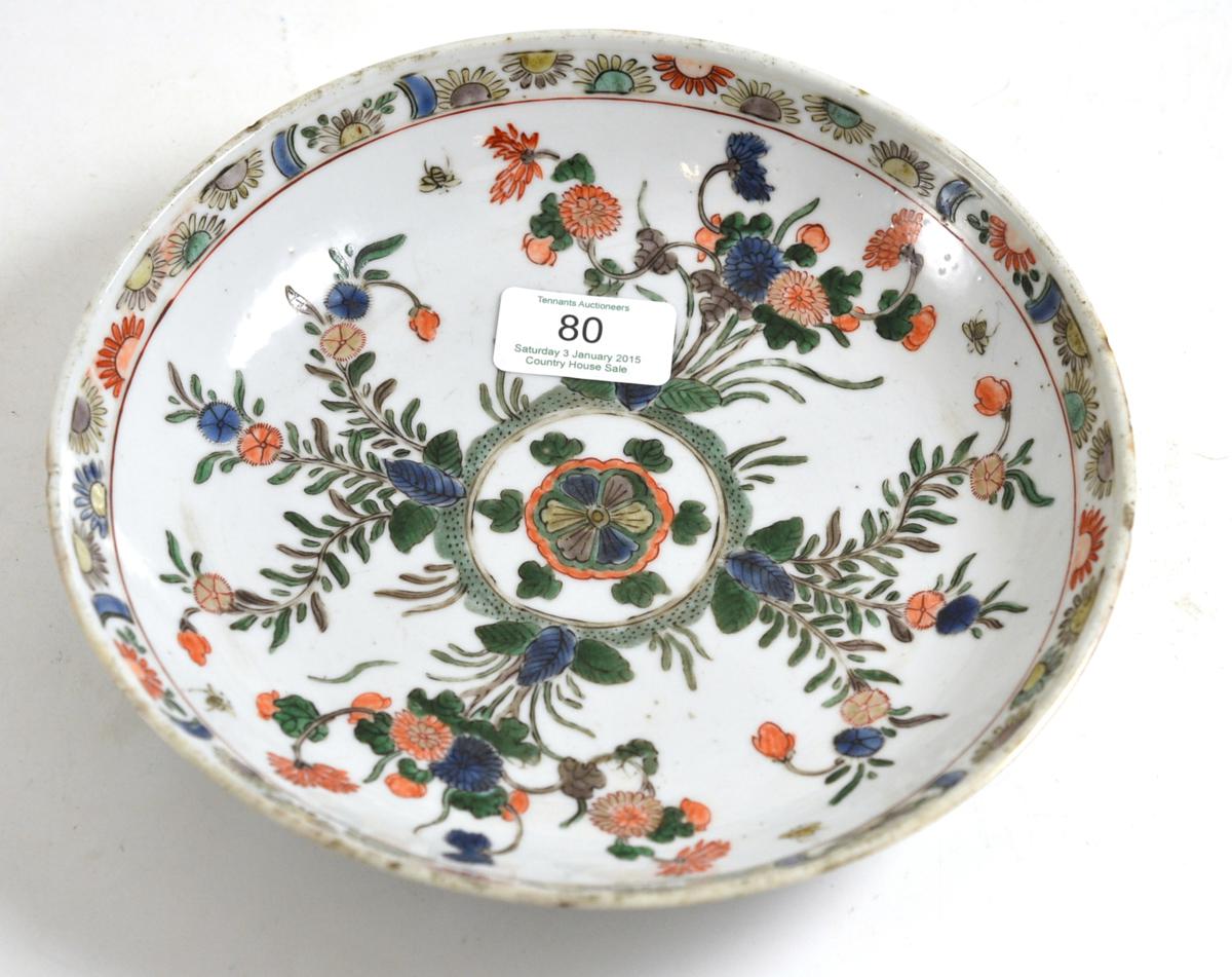 A Kangxi famille verte saucer dish, 21cm diameter