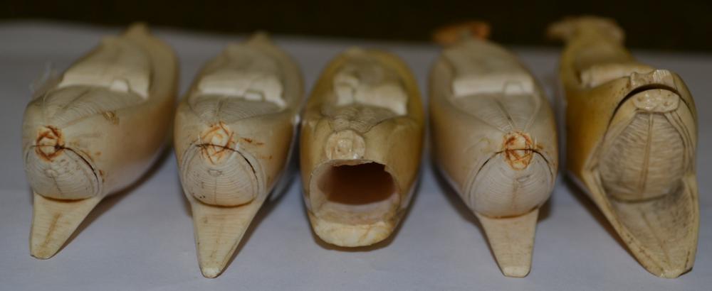 Five 19th century Japanese bone fruits - Image 5 of 7