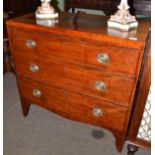 A 19th century mahogany three drawer straight fronted chest of drawers