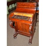 Victorian mahogany davenport with presentation plaque, dated 1854