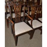 Set of seven early 20th century Chippendale revival dining chairs