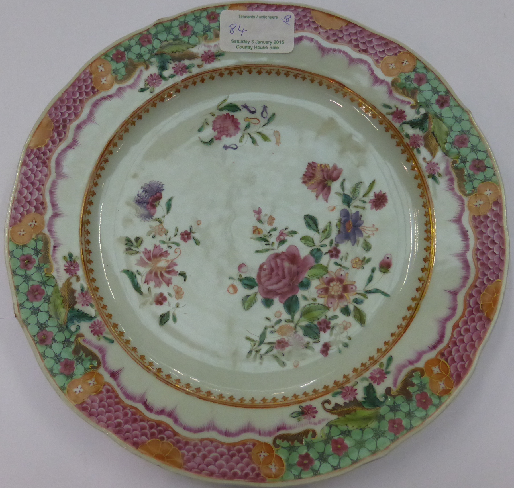 Six Chinese famille rose plates and two Chinese export plates - Image 12 of 17