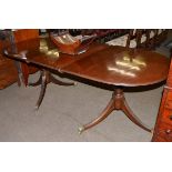 George III style double pedestal dining table