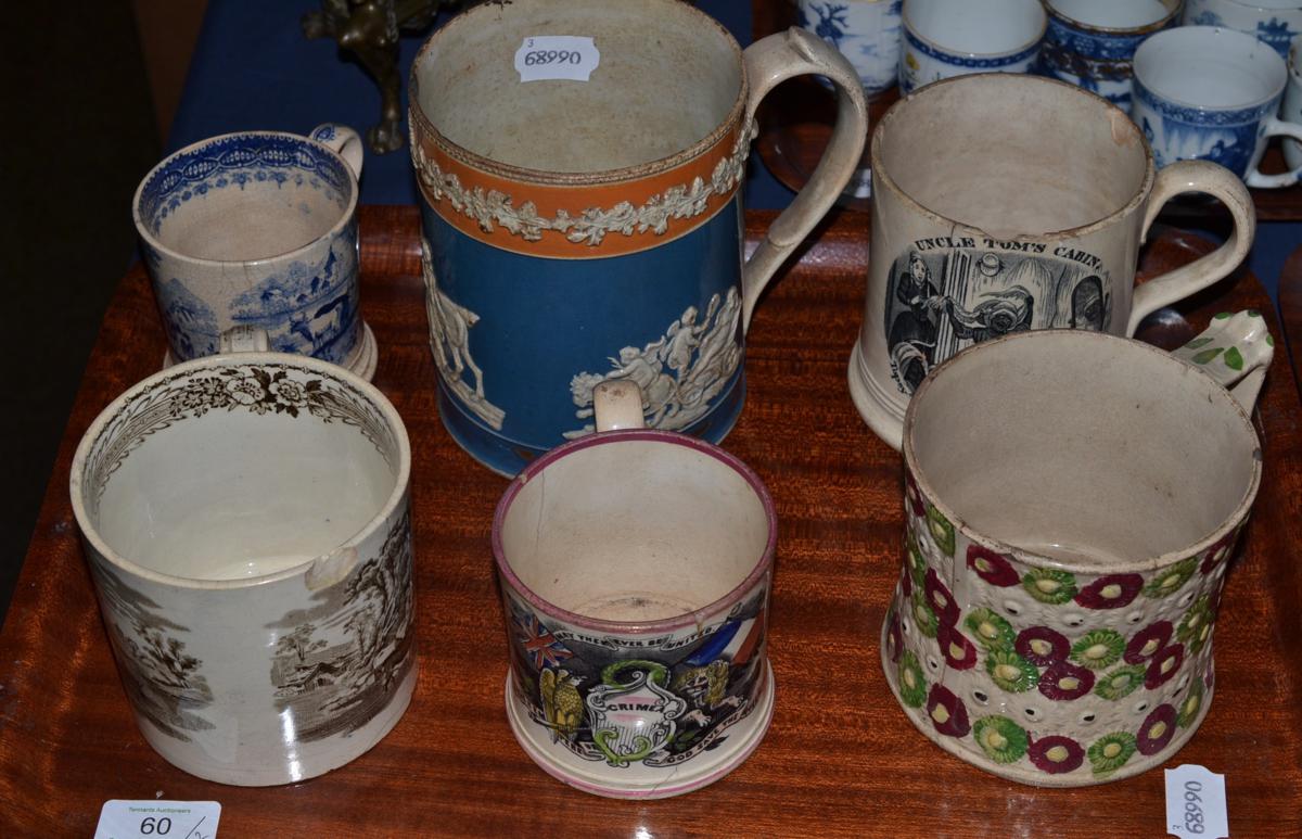 A Samson of Paris armorial mug, a Sunderland frog mug, a lustre mug, a pearlware blue ground mug, - Image 2 of 3