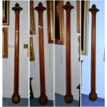 Set of four large oak candlesticks