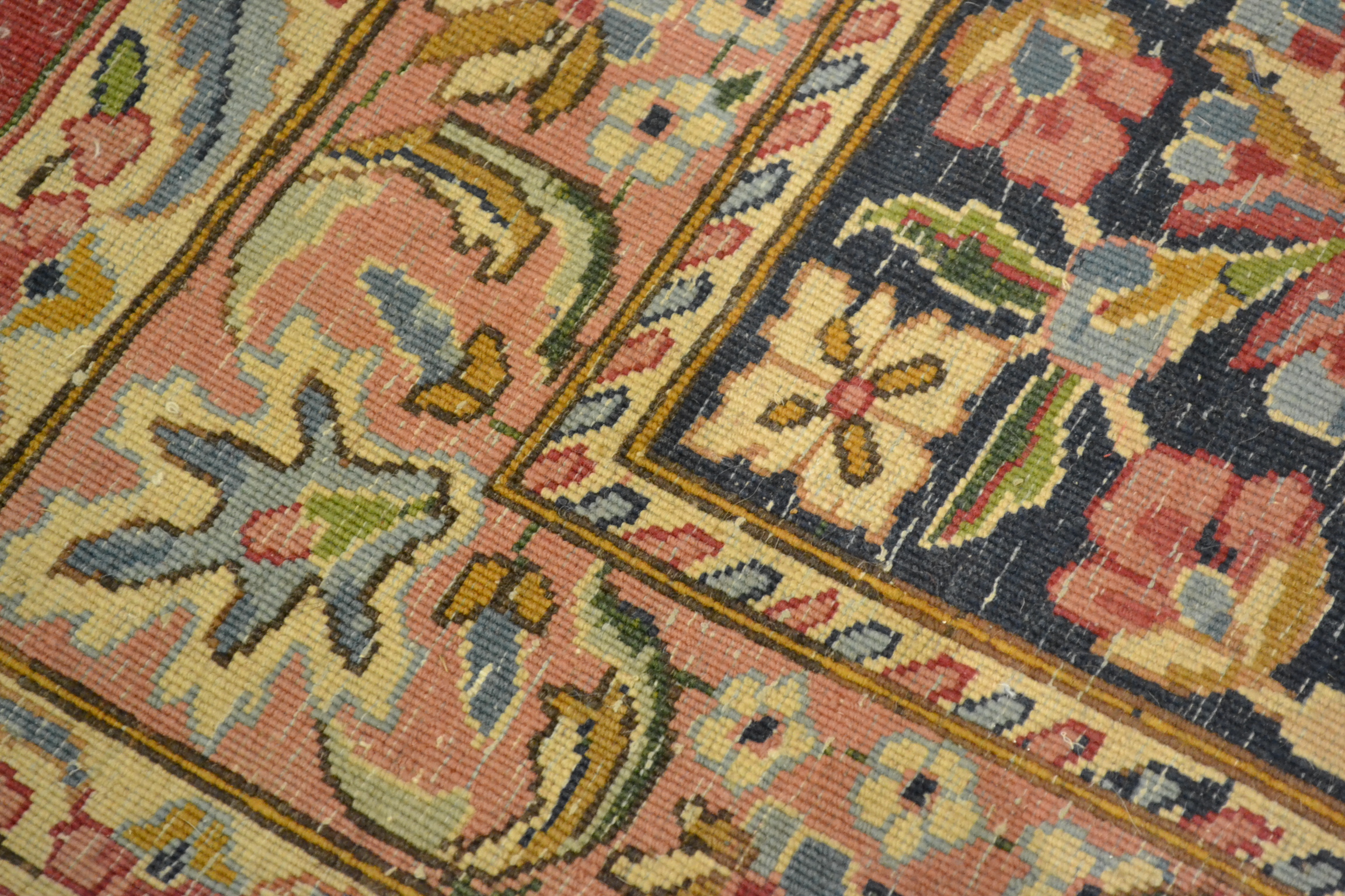 Kirman carpet, South East Persia, the raspberry field of scrolling vines around a floral medallion - Image 6 of 7