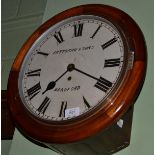 A mahogany wall timepiece, Fattorini & Sons, Bradford, circa 1890, 12 inch painted dial, single