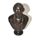 A bronze bust of Henry John Temple, 3rd Viscount Palmerston