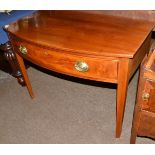 George III mahogany table, fitted one drawer