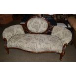 Victorian walnut framed cameo back sofa