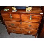 Mahogany four drawer straight fronted chest of drawers