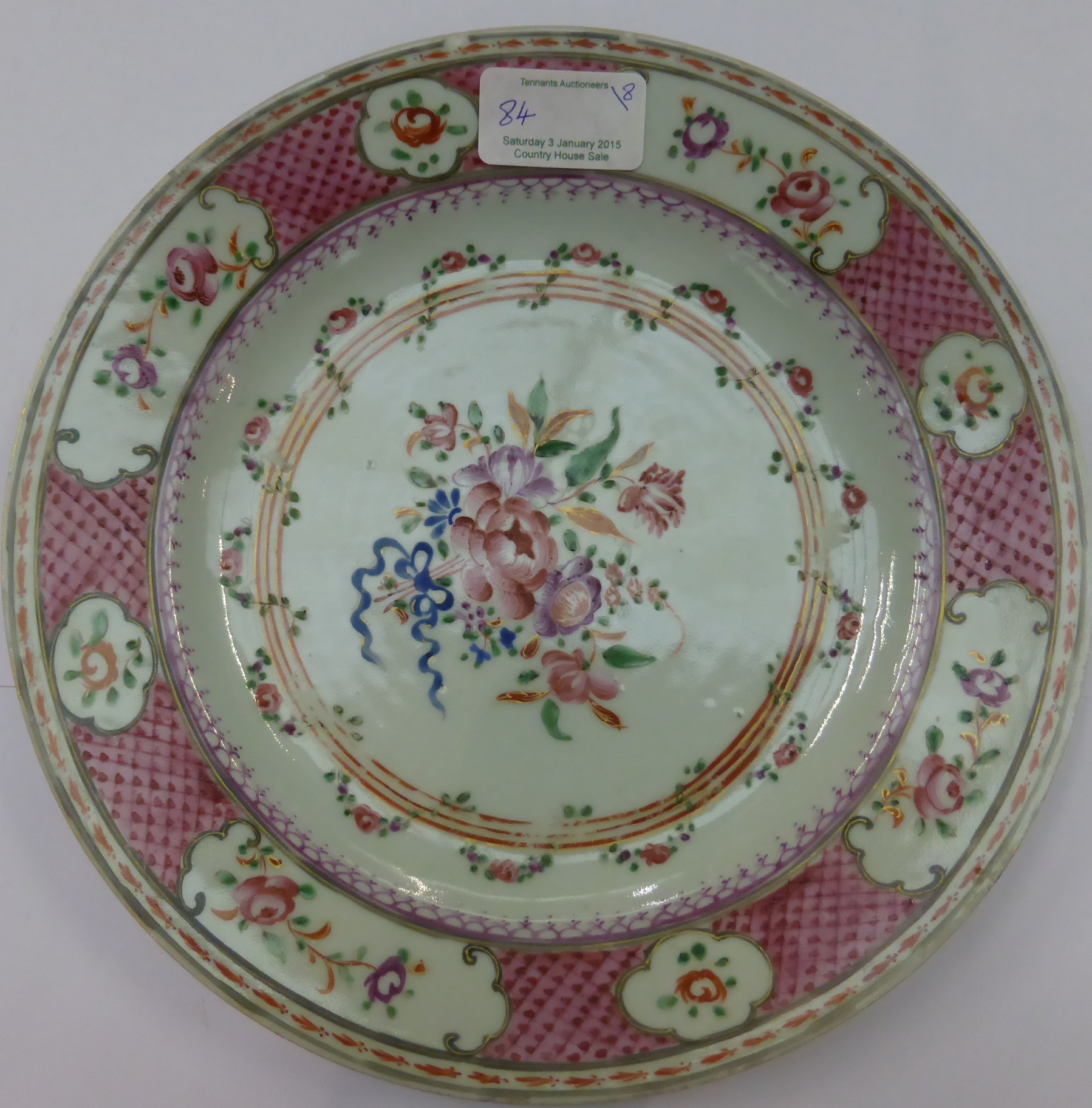 Six Chinese famille rose plates and two Chinese export plates - Image 6 of 17