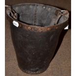 A 19th century leather fire bucket