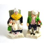 A pair of Staffordshire figures My Mother and Father, 17cm high