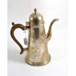 Silver Queen Anne style coffee pot, London 1961