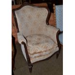 Late 19th century walnut framed armchair