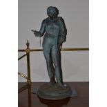 Late 19th century bronze Narcissus, 64cm high