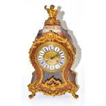 A tortoiseshell and brass inlaid striking mantel clock, retailed by John Hall, Paris, circa 1890,