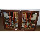 Pair of Chinese reverse glass paintings