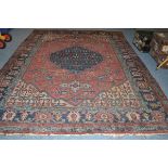 Isparta carpet, West Anatolia, the field of serrated leaves and geometric motifs around an indigo