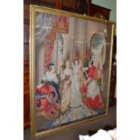 A Victorian woolwork picture by A Brooksbank, Skelton, dates 1863, 177cm high (including frame)