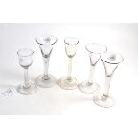 Five 18th century drinking glasses