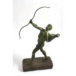 Bronze figure of an archer, 35cm high