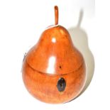 Fruitwood tea caddy in the form of a pear