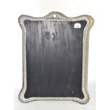 White metal easel mirror with ebonised mount, 54cm high