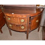 George III mahogany demi lune sideboard