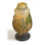 Small cut down Galle vase, height 12cm
