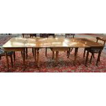 An early 19th century mahogany dining table, in the manner of Gillows, in three sections, raised