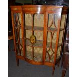 Edwardian satinwood display cabinet