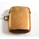 An Edwardian 9ct gold vesta case, London 1903